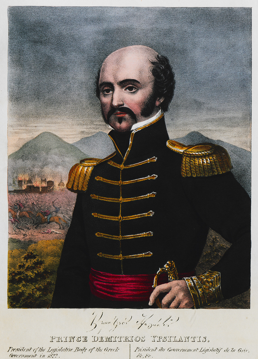 Князь Дмитрий Ипсиланти. Из собрания 24-х портретов вождей греческой революции Адама де Фриделя. 1830 год. 