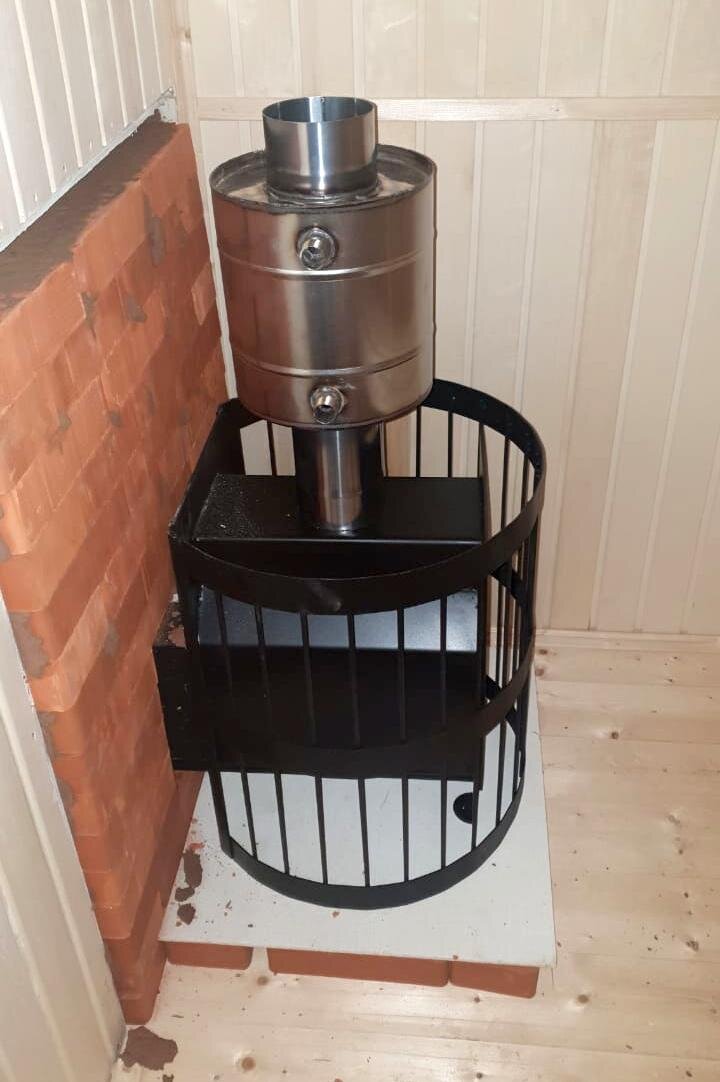 Печь с внешней решёткой для каменки