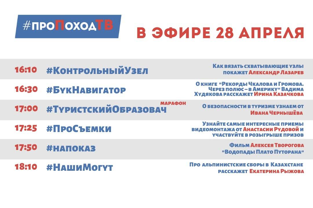 Программа передач. Про поход ТВ. Лаборатория путешествий