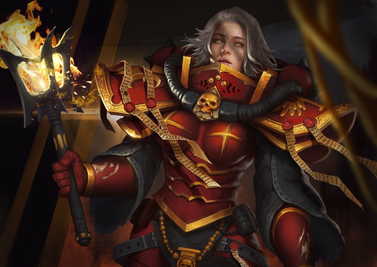 Сестра ордена с молотом-жаровней