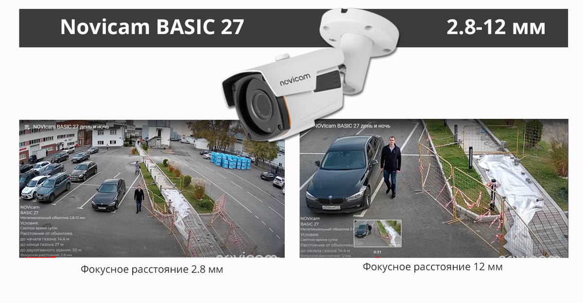 Разница в фокусном расстоянии  2,8-12 мм - на фото видно что 12мм заметно "приближает" картинку