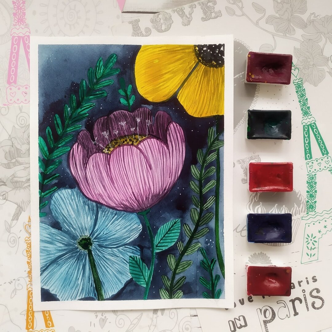 Моя иллюстрация. Акварель+цветные карандаши. Больше работ представлено в Instagram