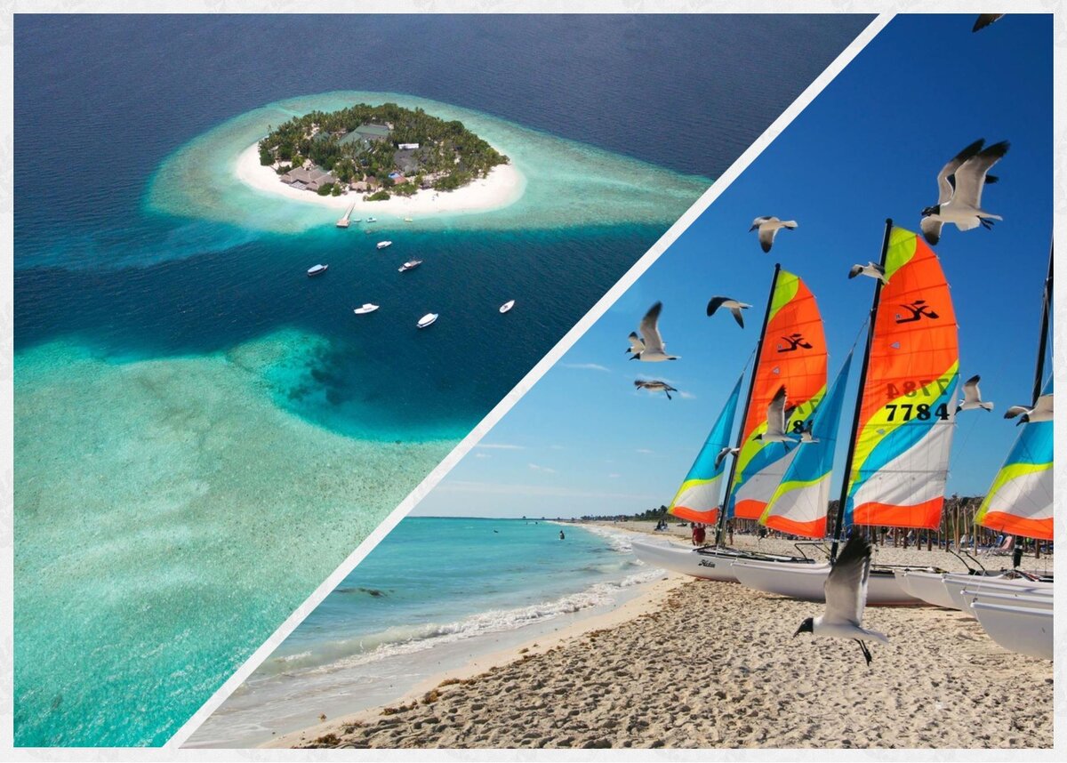 Оригинальный коллаж автора. Мальдивы/Куба. Фото с сайта https://www.anextour.com