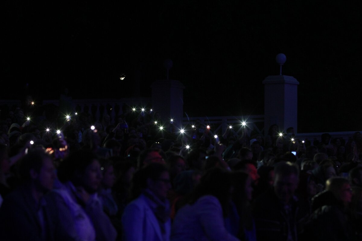 Когда исполняется Lost&Forgotten, в зале самопроизвольно загораются огоньки.