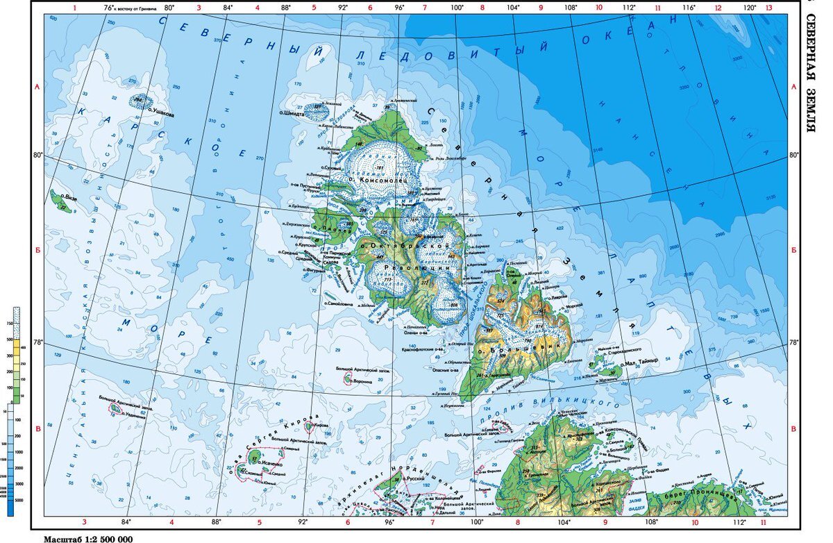 Острова арктики контурная карта