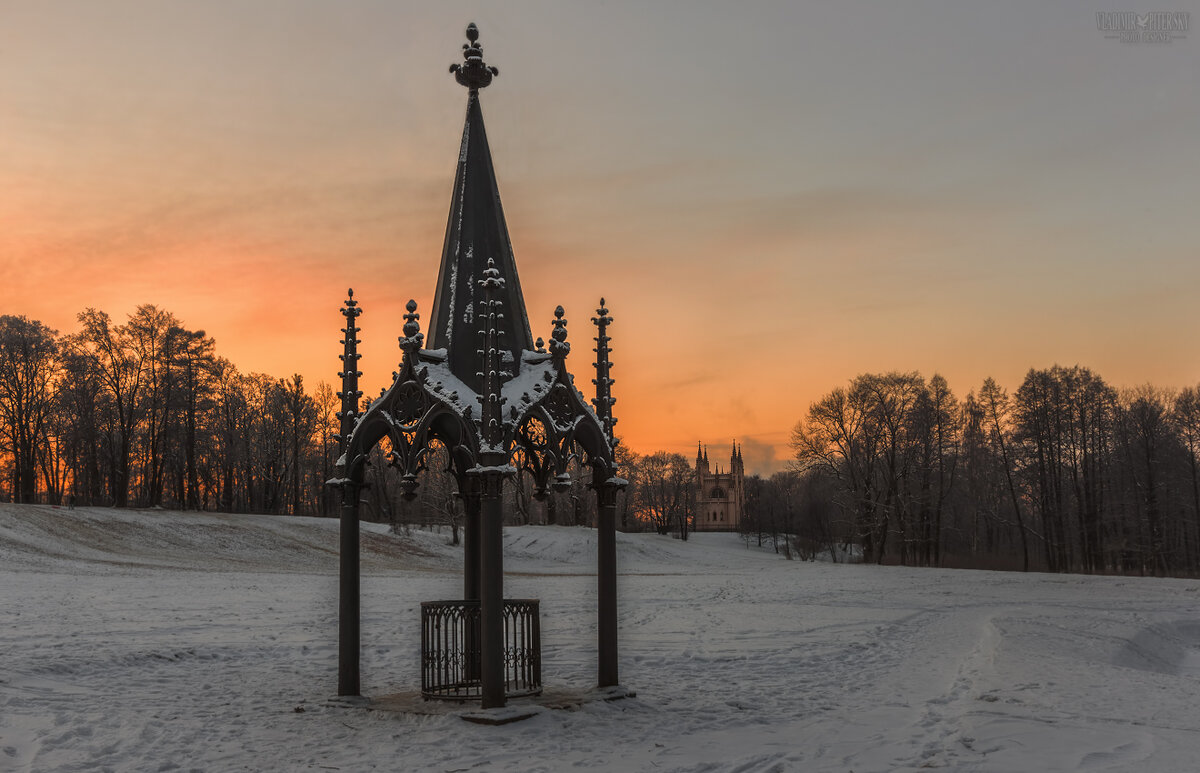 парк петергоф зимой