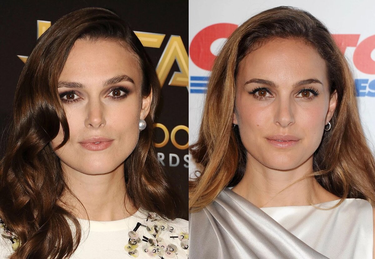 слева - Кира Найтли, справа - Натали Портман