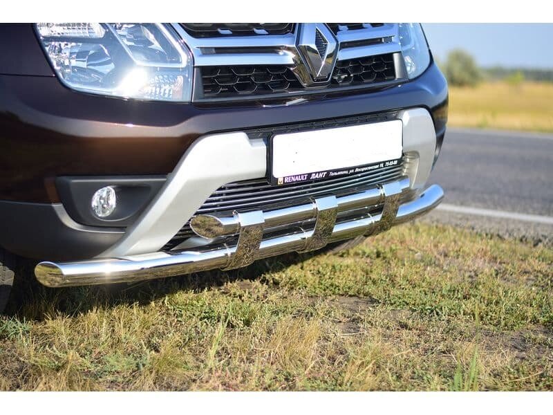 Защита переднего бампера на примере Рено Дастер