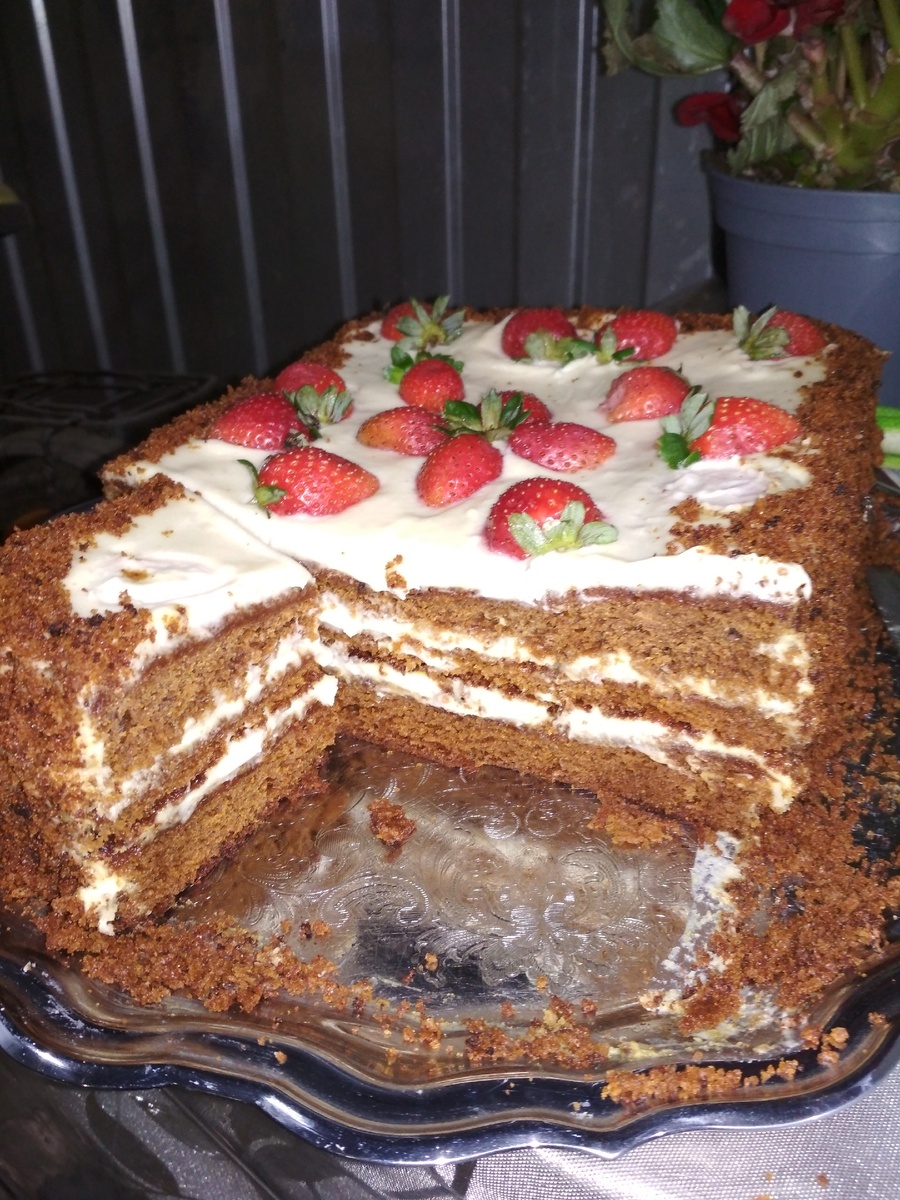 Вот какой наш тортик в разрезе получился!!!