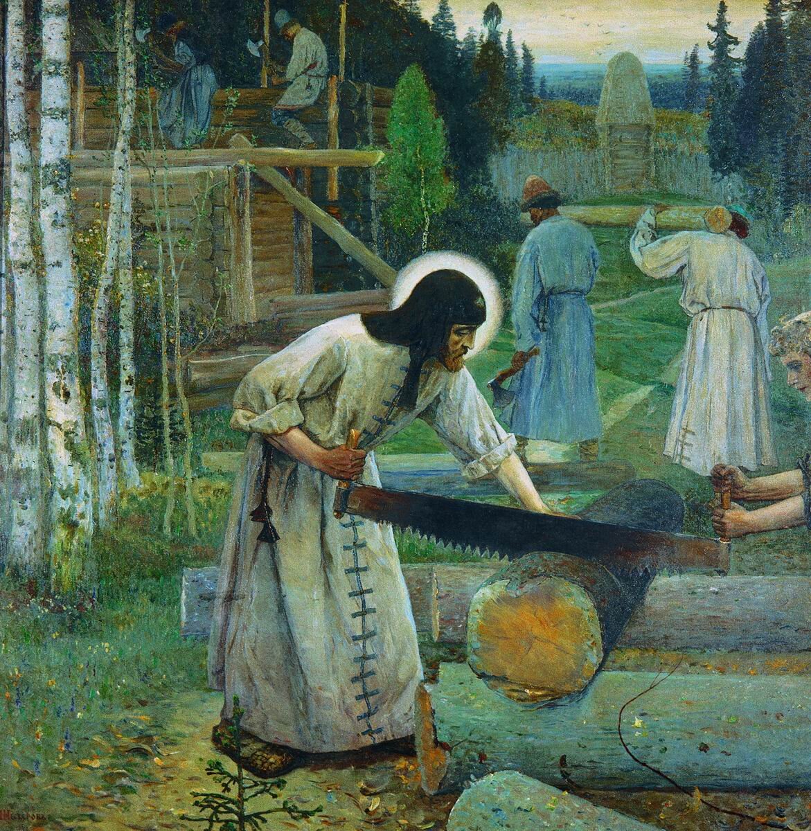 Труды преподобного Сергия . Нестеров М.В. (картинка с сайта https://www.pravmir.ru/)