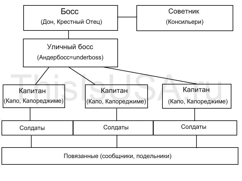 Структура итальянской мафии схема