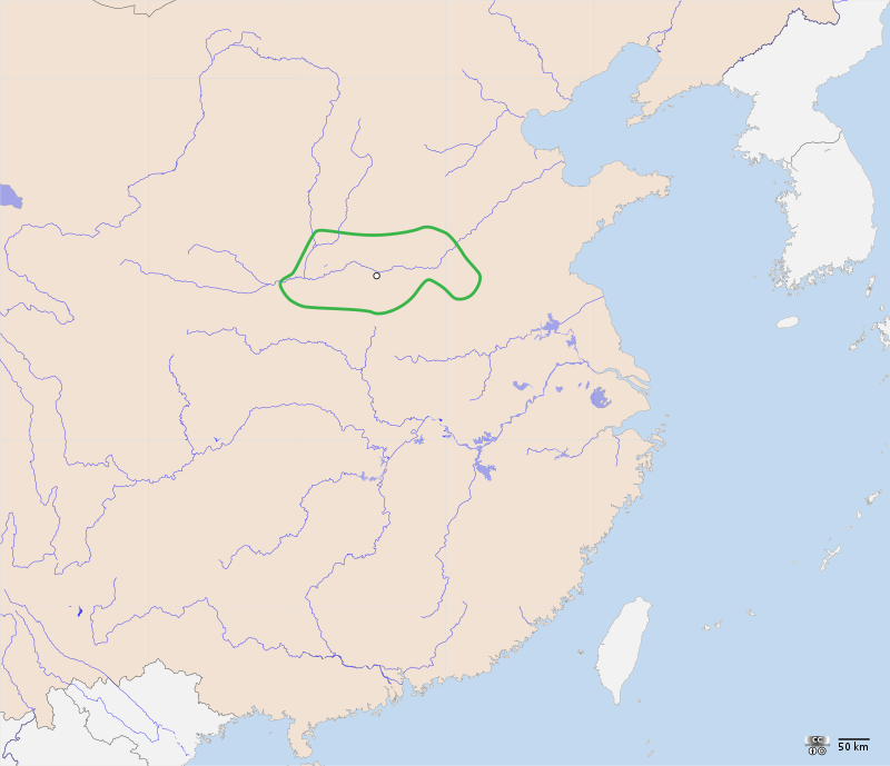 Локация  династии  Ся 夏朝 xià cháo