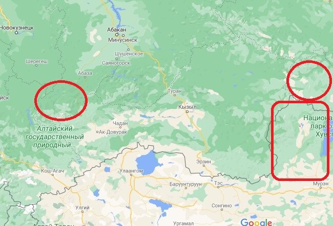Красным цветом выделены спорные территории