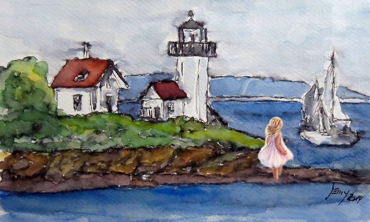 Девочка в светлом платье