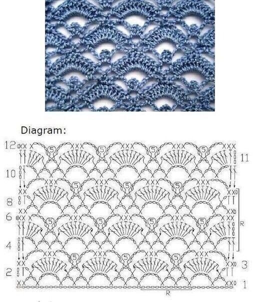 Узоры для вязания крючком » Более схем с описанием