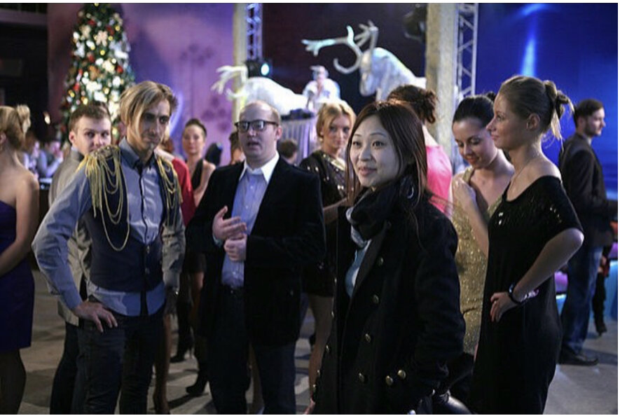 Надин Дэй на съёмках фильма "Zолушка"