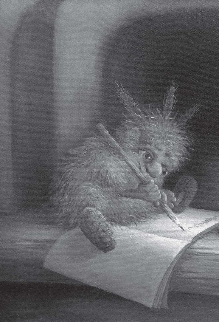 А и действительно, вдруг никакого домового нет и Ирка права.
"Как это нет? Услышала она голос из-за печки. Просто нам показываться не положено, а Ирка твоя дура." 
Из-за печки вышел домовой. Выглядел он не так как представляла себе Наденька.