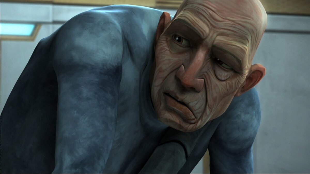 Клон 99. Хотя его тело было слабое и больное, но в нём был дух Воина. И погиб, как полагается Воину - в бою за Родину. Кадр из сериала "Звёздные войны. Война клонов".