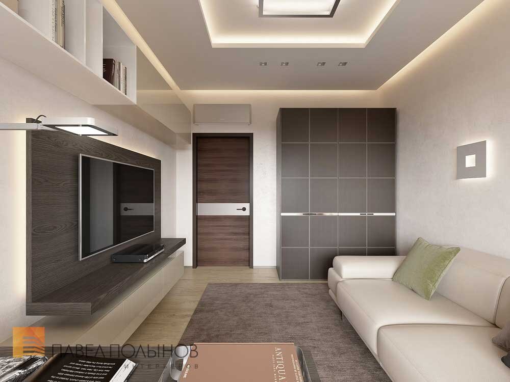 Дизайн и интерьер комнаты 16 кв. м. в однокомнатной квартире