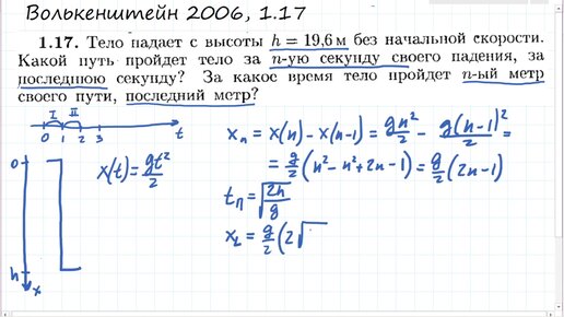 Тело падает без начальной скорости какой