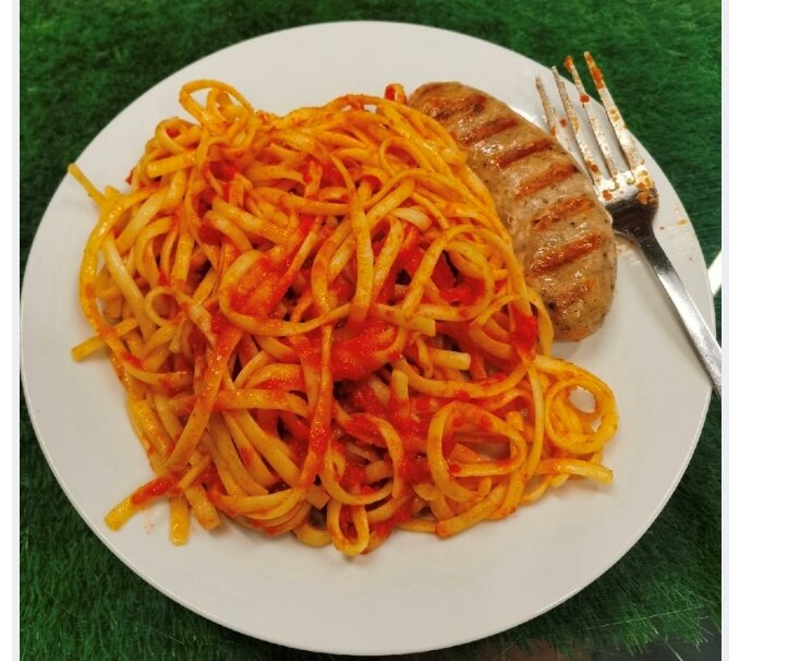 Порция макарошек участницы курса. Кстати, она успешно похудела!