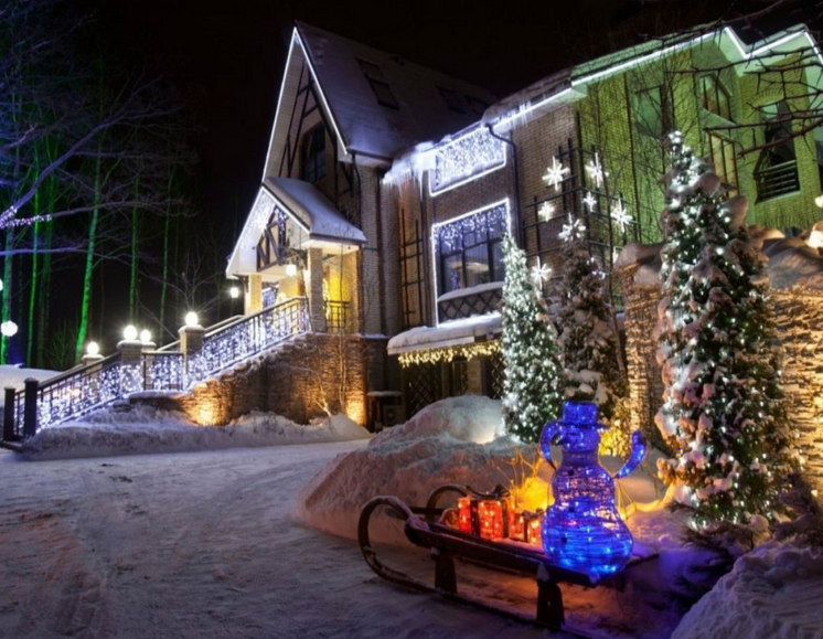 Такое новогоднее освещение дома и в саду требует профессионального подхода