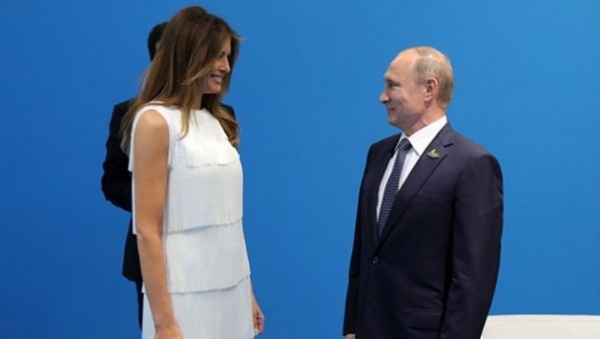  Первая леди США Мелани Трамп ипрезидент России Владимир Путин