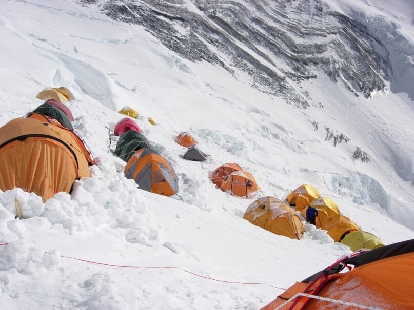 Лагерь на высоте 6400 метрах                                                                                                                                                                                                                  