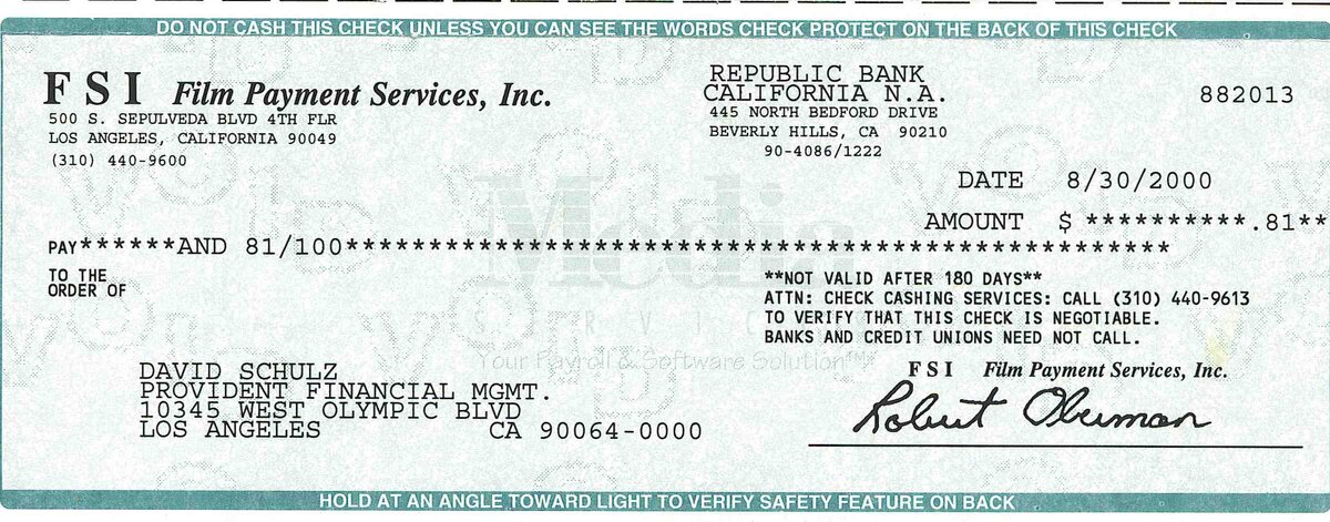                                                                                   Именной чек