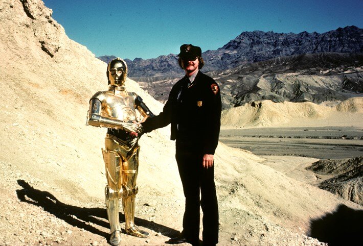 Star Wars, A New Hope, filming in Death Valley. NPS photo