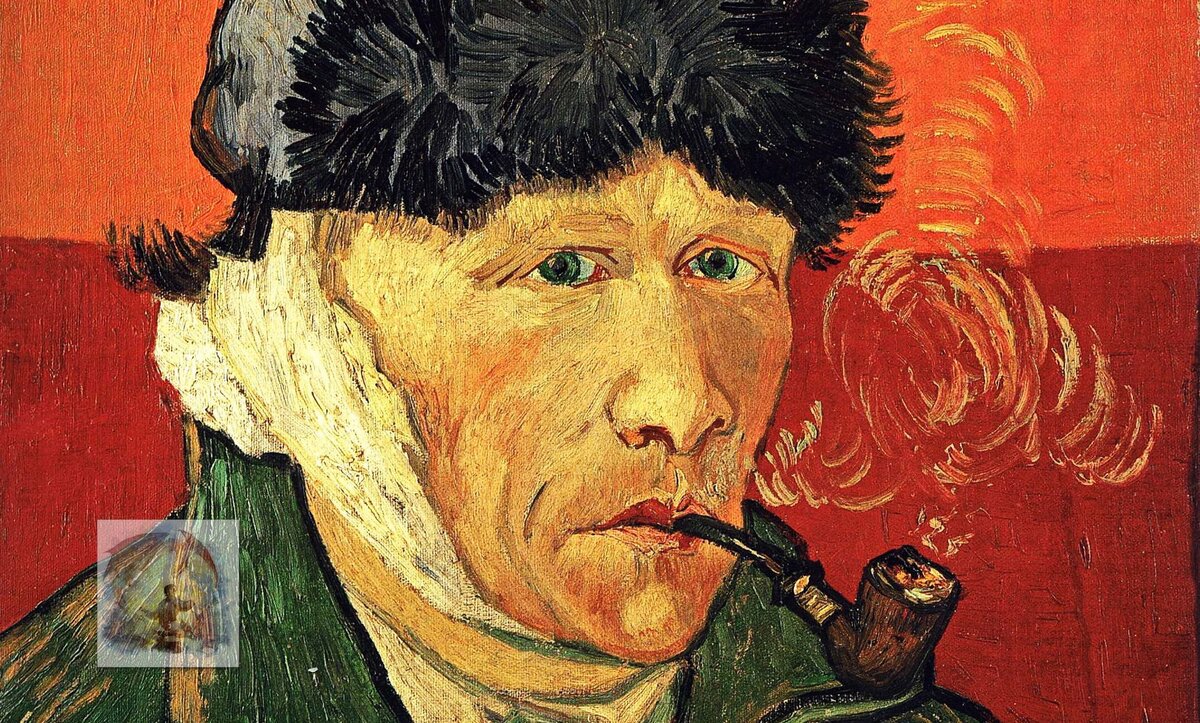 "Автопортрет с отрезанным ухом и трубкой" - Винсент Ван Гог