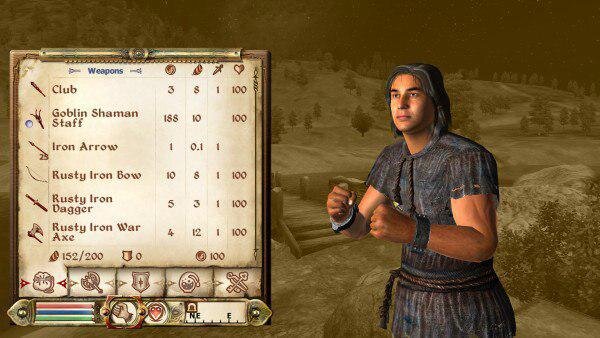 Экран инвентаря в TES IV: Oblivion