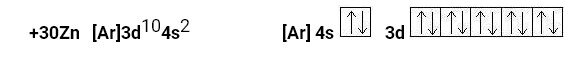 Электронная конфигурация атома цинка