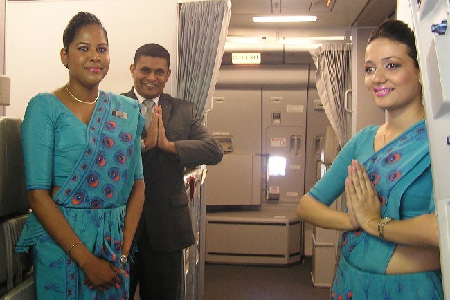 Бортпроводники авиакомпании "SriLankan".