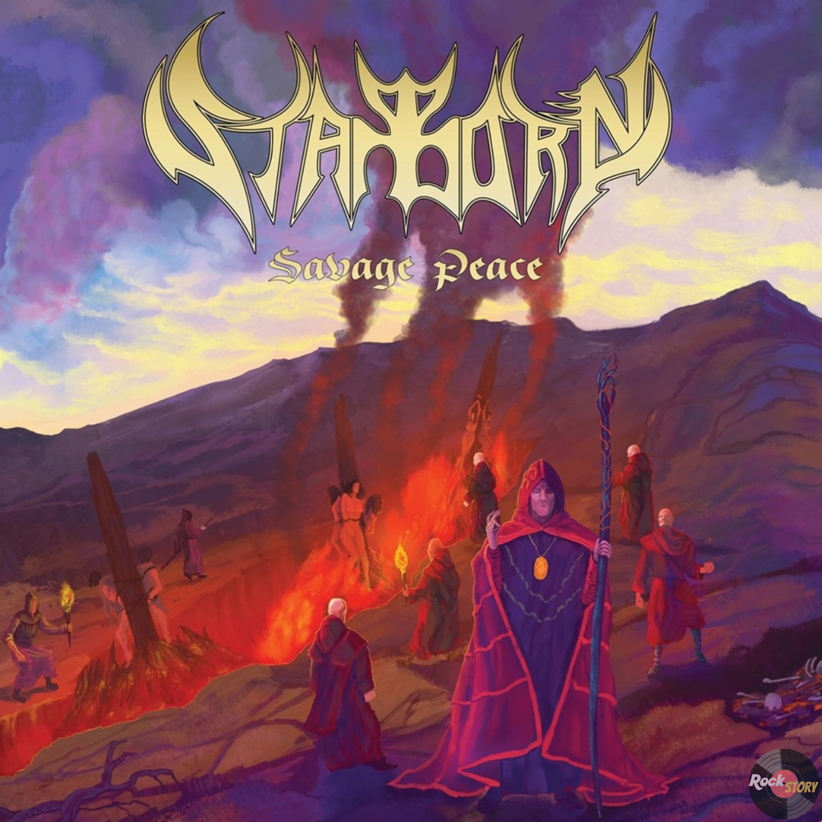 На фотографии обложка альбома Savage Peace группы Starborn.