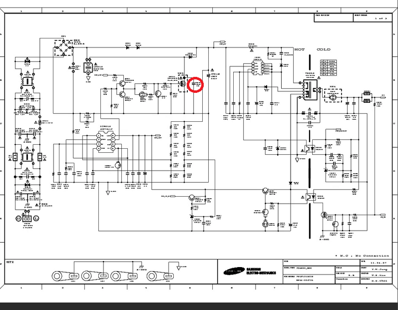 SAMSUNG BN44-00473A PSLF121A03S SMPS UE40D5003 Service Manual download, schemati