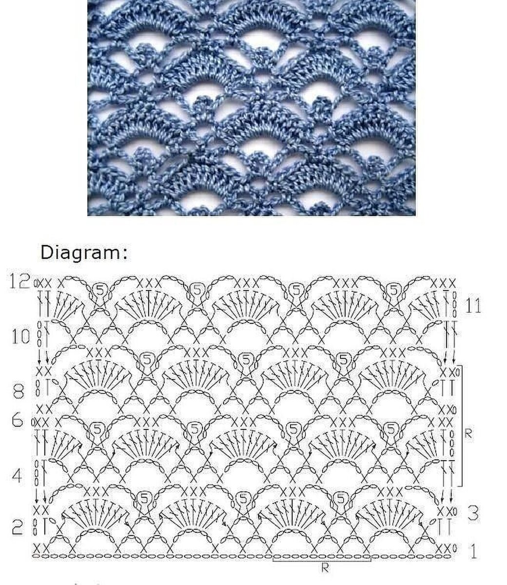 Ажуры крючком со схемами простые