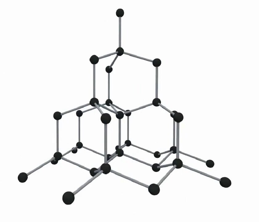 Схема кристаллической решетки алмаза