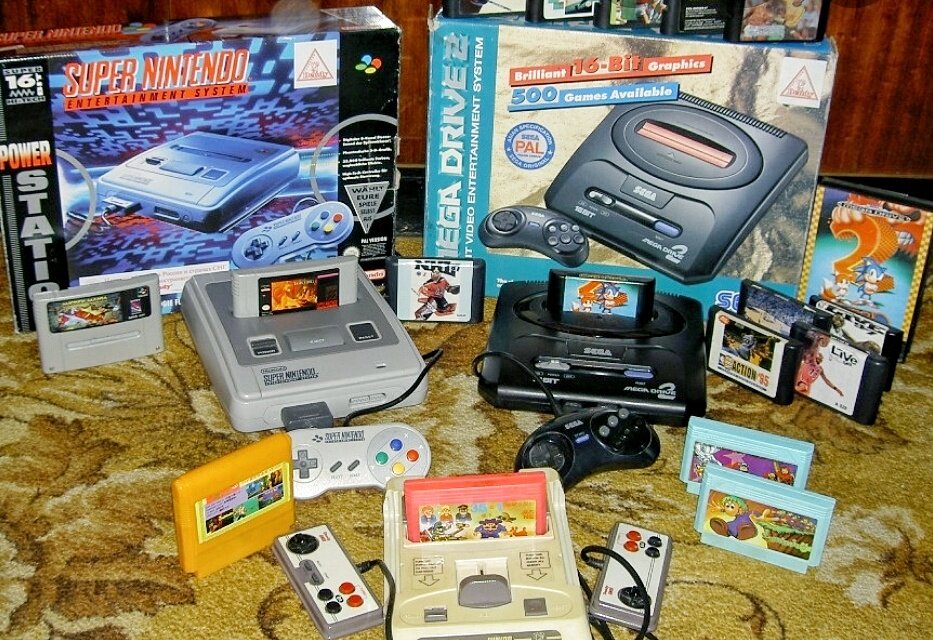 Nintendo, Dendy, Sega.