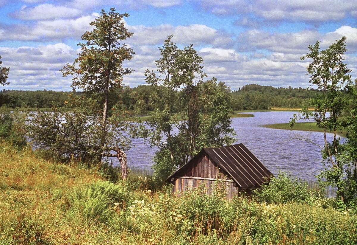 Баня "по-чёрному", вид на озеро Еглинское.