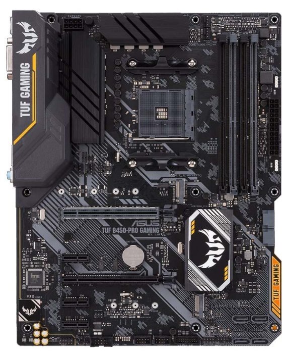 ASUS TUF B450-PRO GAMING AM4. Одна из лучших материнских плат на B450 чипсете.