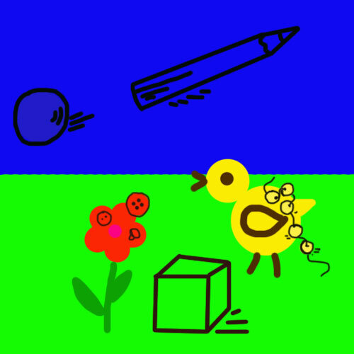 Накладывание на картинку предметов того же цвета 