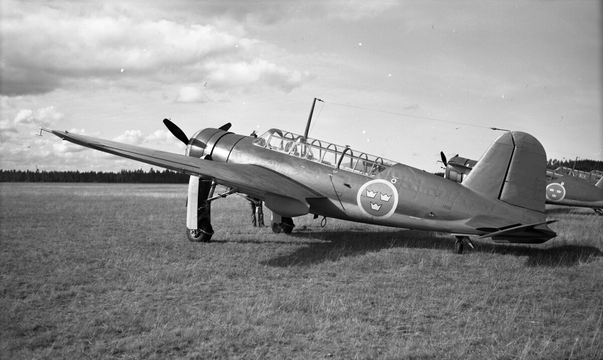 Saab 17 ВВС Швеции на аэродроме. Фото: tornsvala.se