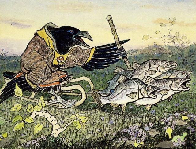 Е.М.Рачев "Ворон Кутх и горбуши". 1961 год. Этельменская сказка