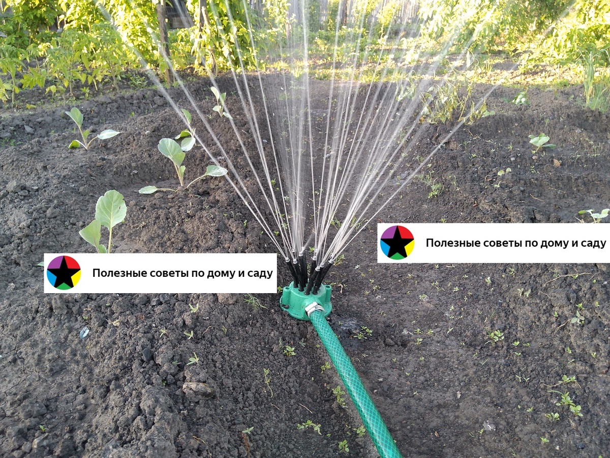 напор бешеный от обычного насоса. в таком положении поливает сразу сотку земли