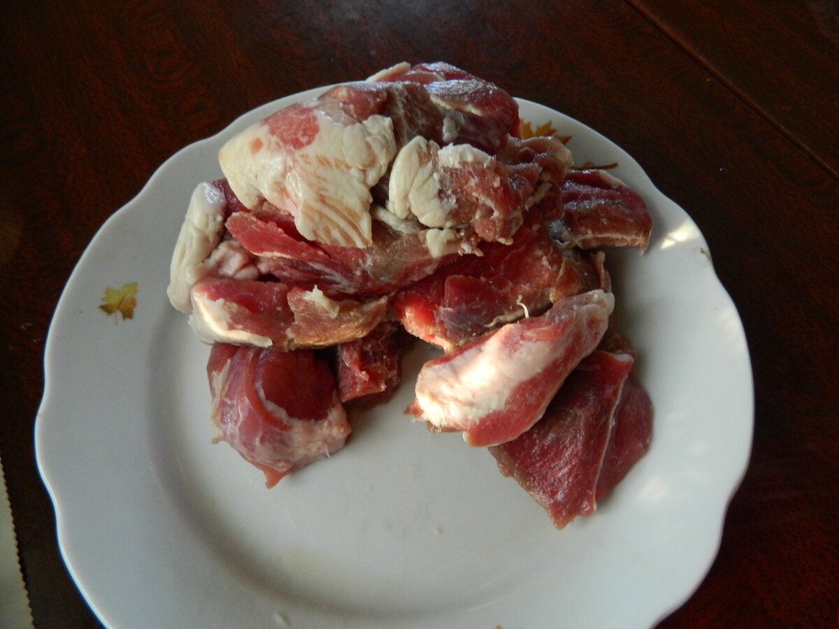 Мясо после засолки.