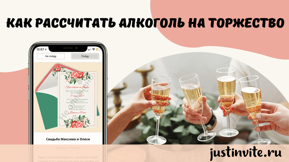 Как рассчитать алкоголь на свадьбу или торжество | Just Invite - онлайн  приглашения | Дзен