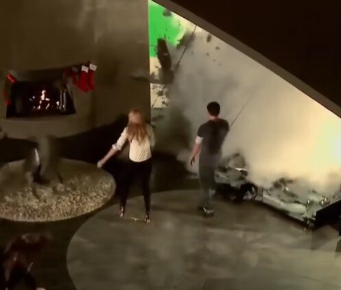 Кадр со съёмки железного человека 3. 