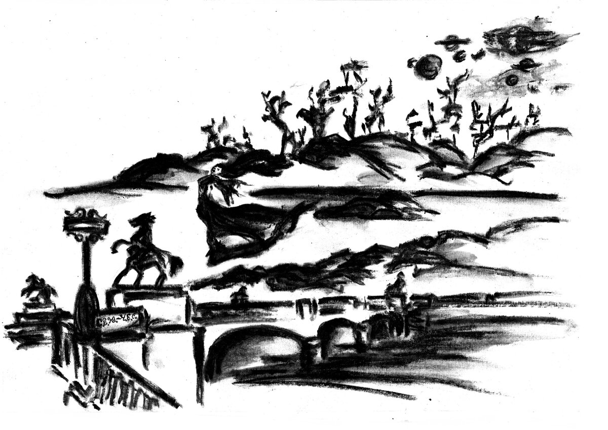 Авторская иллюстрация к роману "Ветер моих фантазий" - подпись С.Е.Ю. - Ч.Е.С.