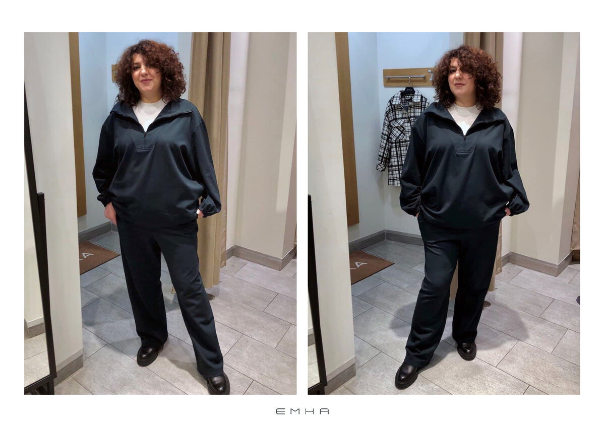 1 слой: Трикотажный джемпер B2494/araben; 2 слой: Свитшот на молнии B2687/nelly, Трикотажные брюки D239/nelly 